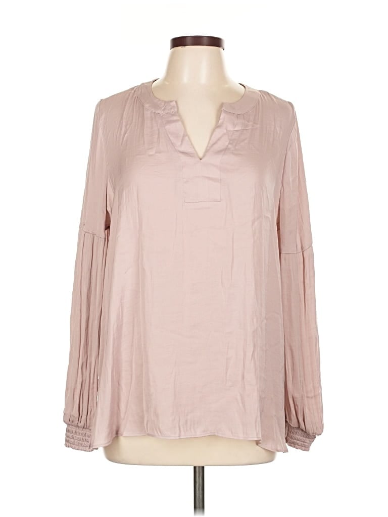 Pre-owned Simply Vera Vera Wang Long Sleeve Blouse In Brown