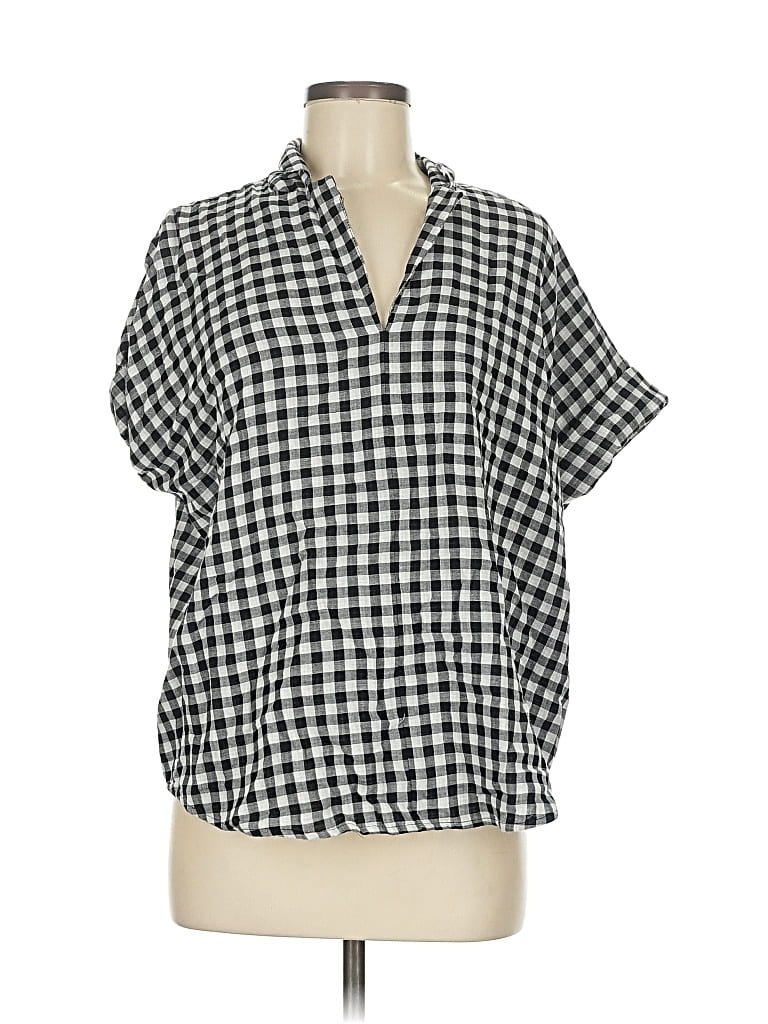 Pre-owned Madewell Short Sleeve Blouse In Black