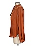 H&M 100% Polyester Brown Long Sleeve Blouse Size 4 - photo 5