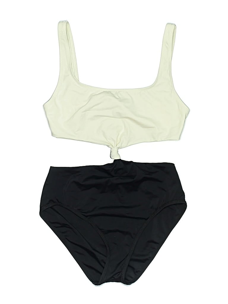 Pre-owned Solid & Striped One Piece Swimsuit In Green