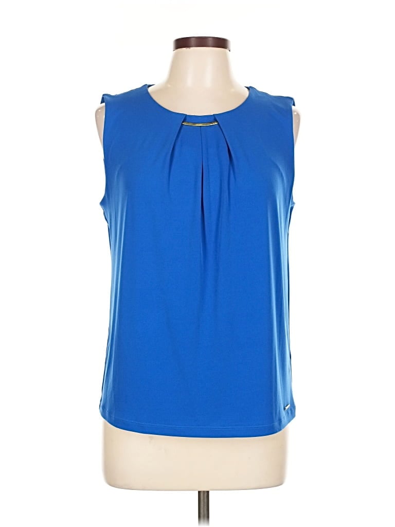 Pre-owned Calvin Klein Sleeveless Blouse In Blue