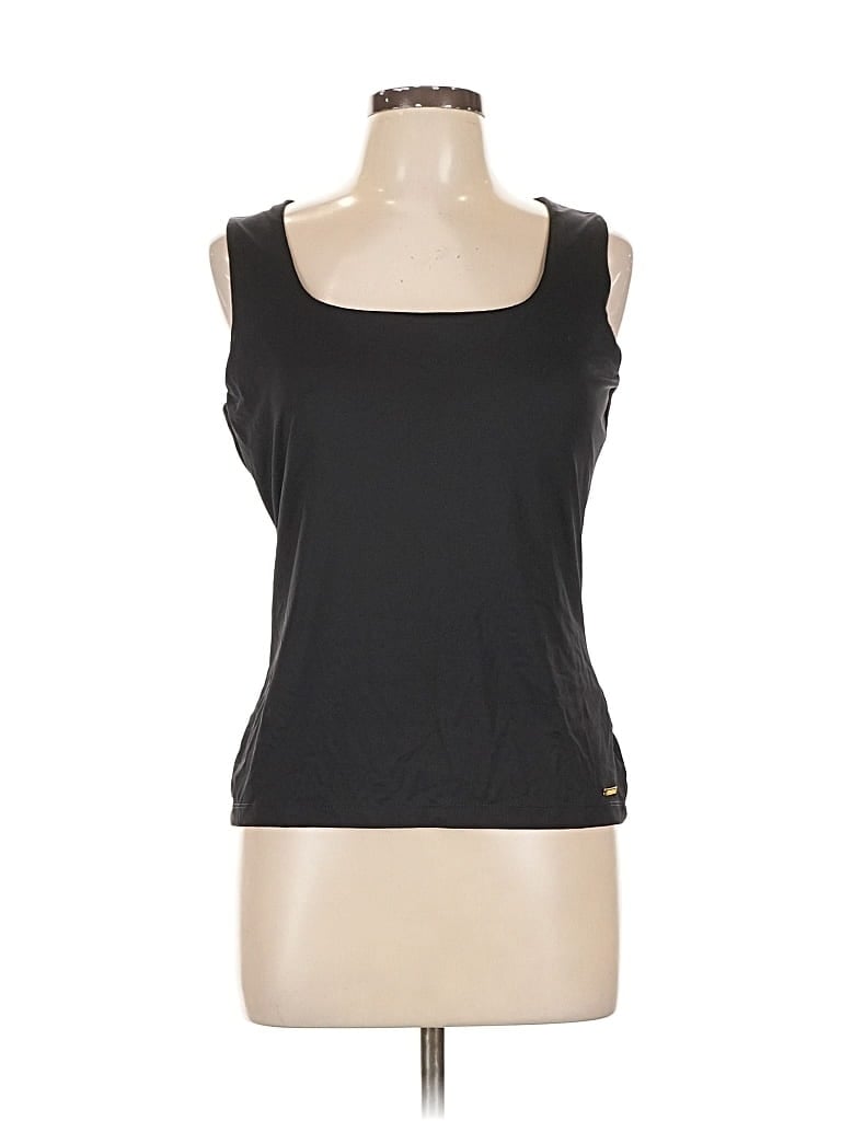 Pre-owned Calvin Klein Tank Top Black Square Neckline Tops