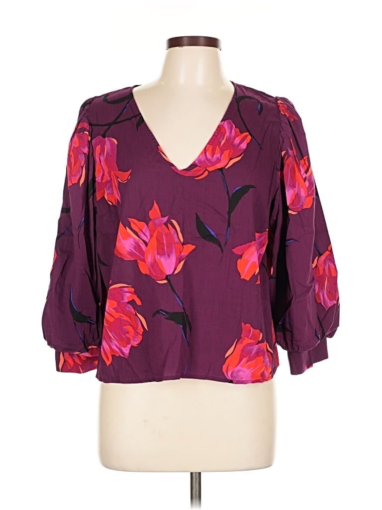 Pre-owned A New Day 3/4 Sleeve Blouse In Purple