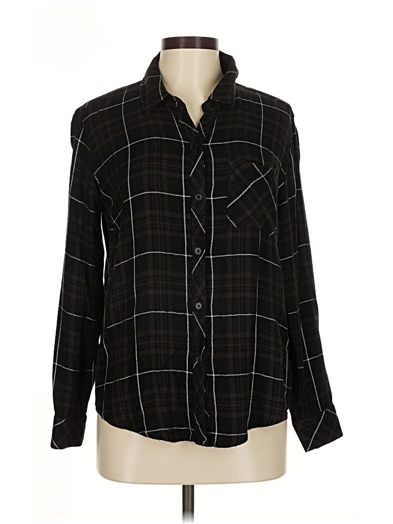 Pre-owned Rails Long Sleeve Button Down Shirt In Black