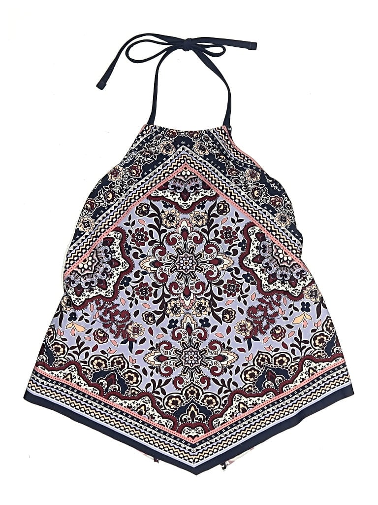 Kona Sol Swimsuit Top Blue Paisley Pattern Swimwear