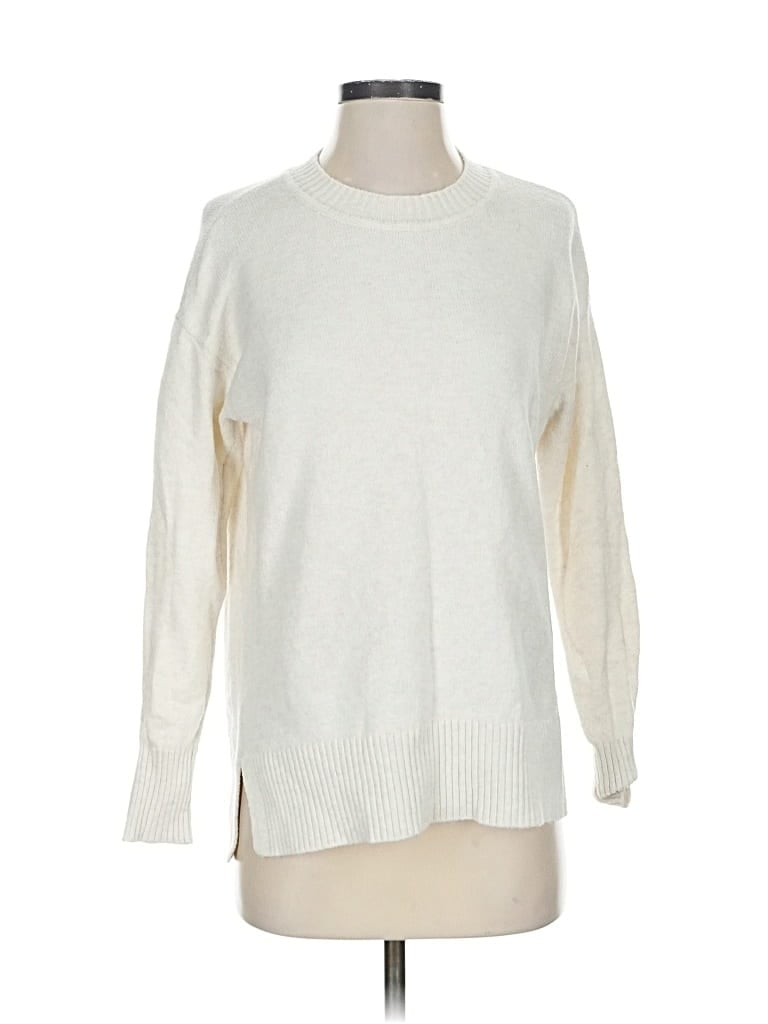 Pre-owned Ann Taylor Loft Pullover Sweater In White
