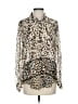SAND 100% Viscose Animal Print Ivory Tan Long Sleeve Blouse Size S - photo 1