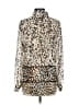 SAND 100% Viscose Animal Print Ivory Tan Long Sleeve Blouse Size S - photo 2