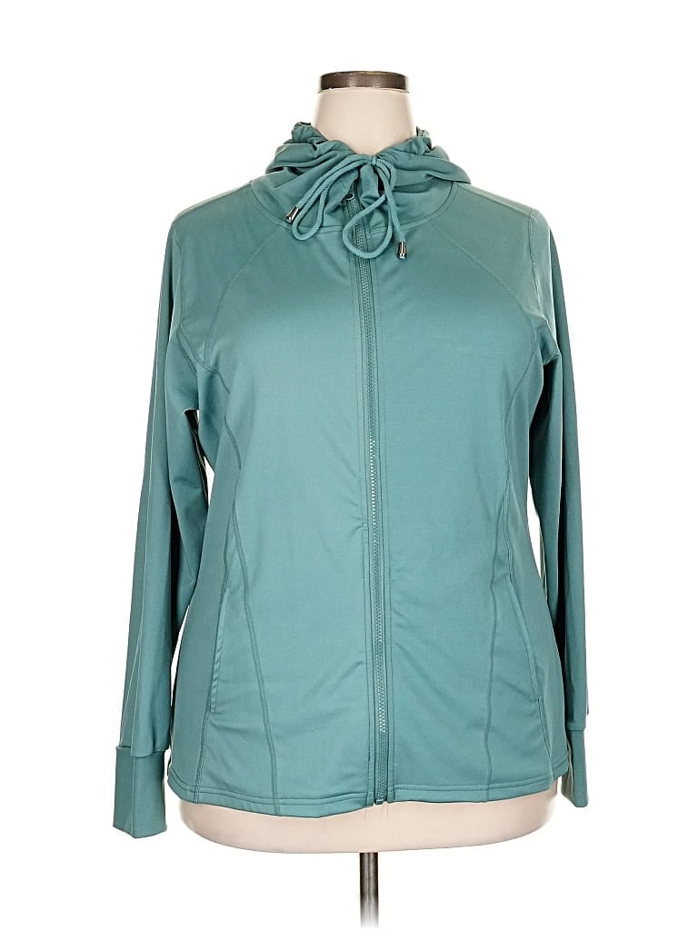 Pre-owned Assorted Brands Zip Up Hoodie In Blue