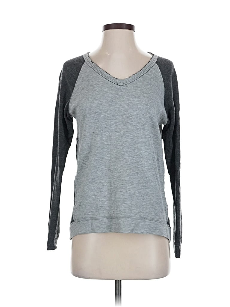 Pre-owned Pure Amici Long Sleeve Top Gray V Neck Tops
