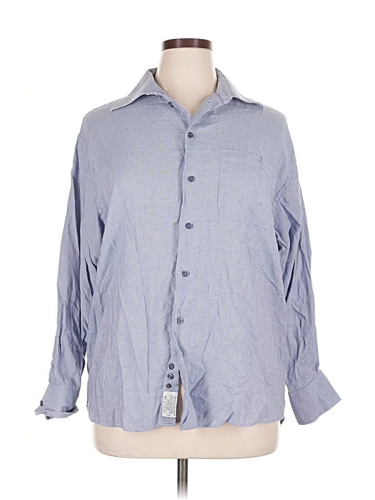 Pre-owned Kenneth Cole New York Long Sleeve Button Down Shirt In Blue