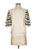 Chico's Solid Stripes Tan Ivory Pullover Sweater Size XS (00) - photo 1