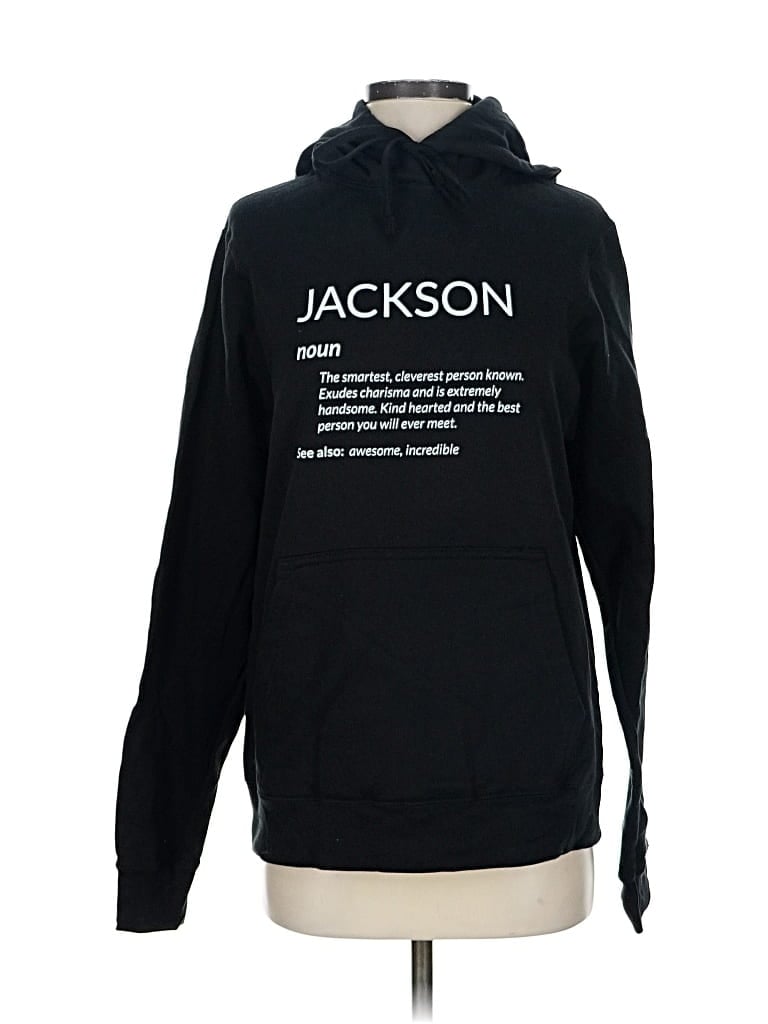 Pre-owned Port & Company Pullover Hoodie In Black