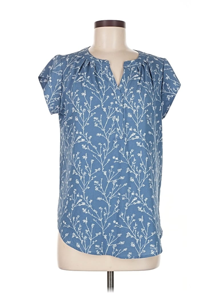 Pre-owned 41hawthorn Short Sleeve Blouse In Blue