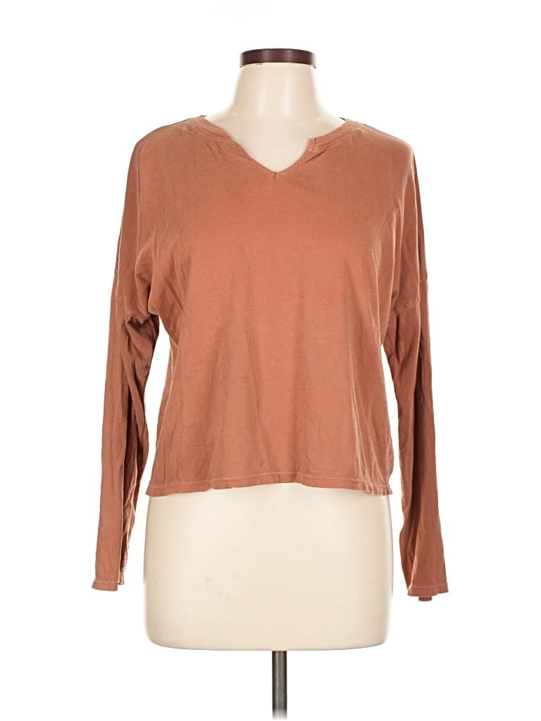 Pre-owned Wild Fable Long Sleeve T-shirt In Brown