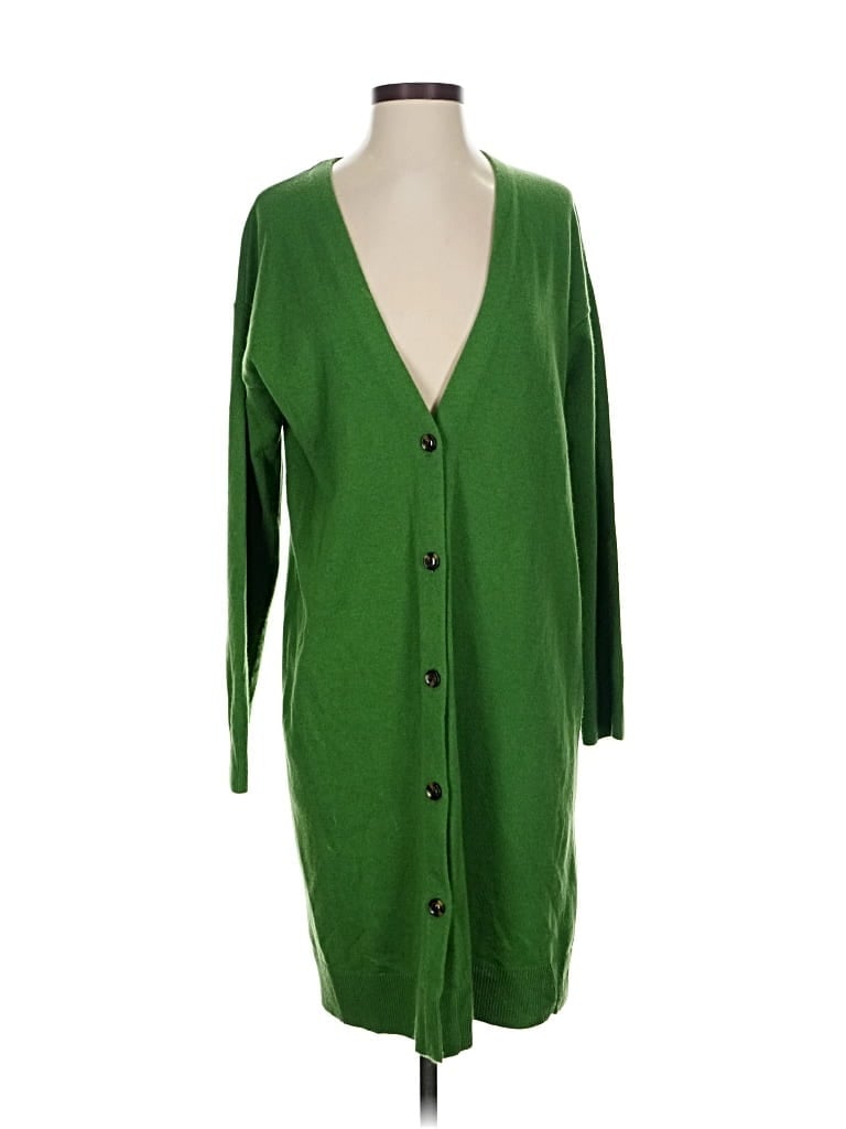 Pre-owned Ann Taylor Wool Cardigan Sweater In Green