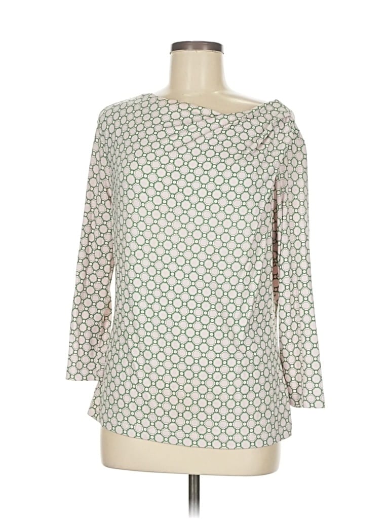 Pre-owned St John 3/4 Sleeve T-shirt In White