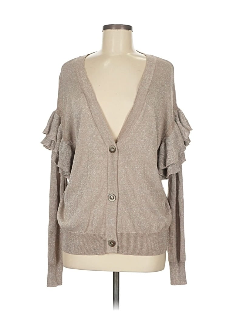 Pre-owned Line & Dot Cardigan Sweater In Brown