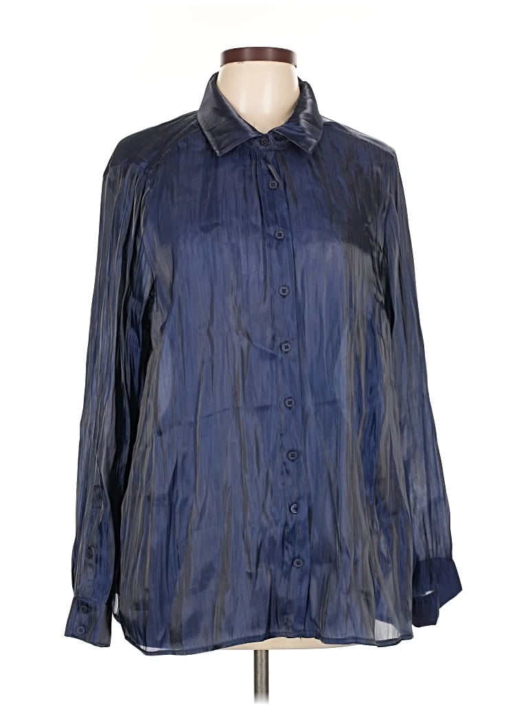 Pre-owned Torrid Long Sleeve Blouse In Blue