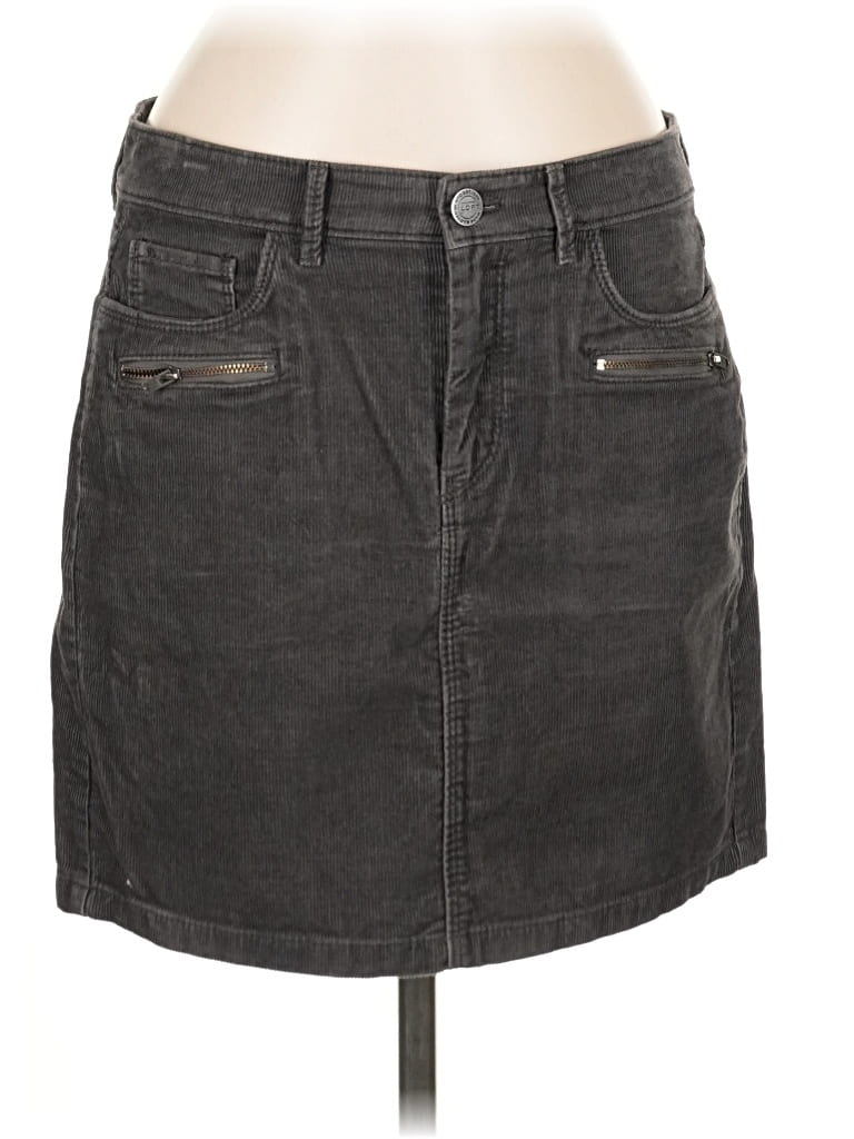 Pre-owned Ann Taylor Loft Denim Skirt In Gray