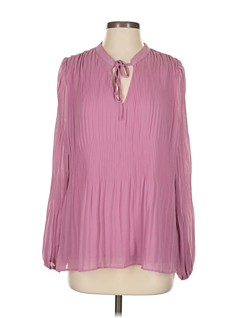 Pre-owned Ellen Tracy Long Sleeve Blouse In Pink