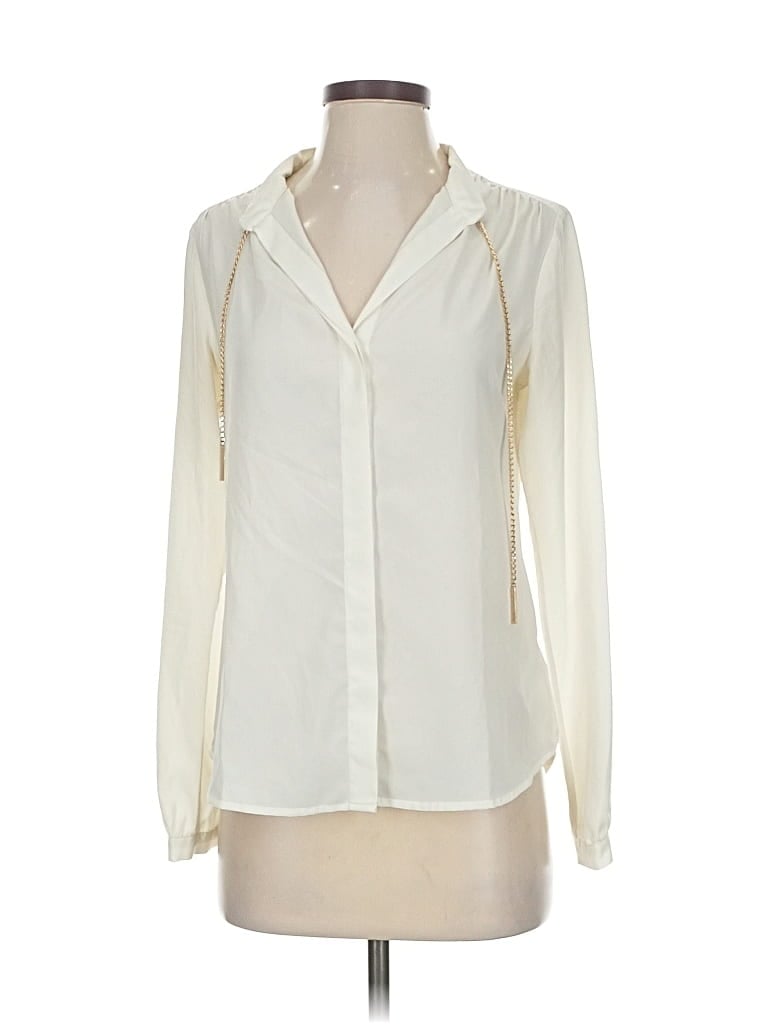 Pre-owned Michael Michael Kors Long Sleeve Blouse In White