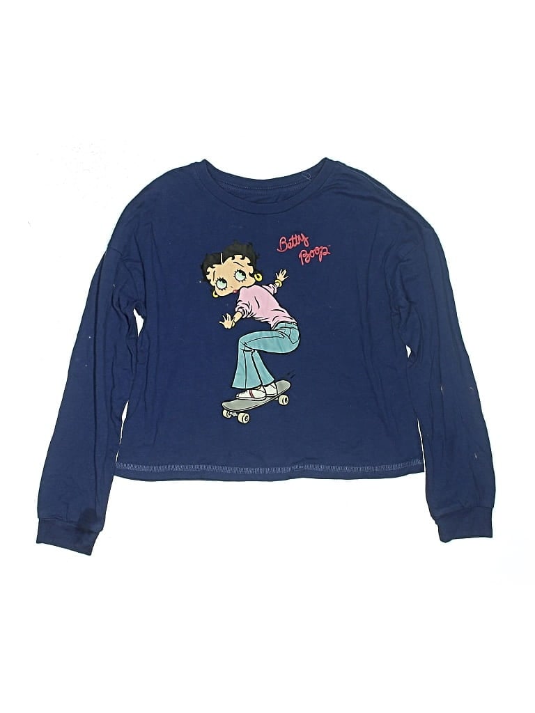 Pre-owned Betty Boop Kids' Long Sleeve T-shirt In Blue