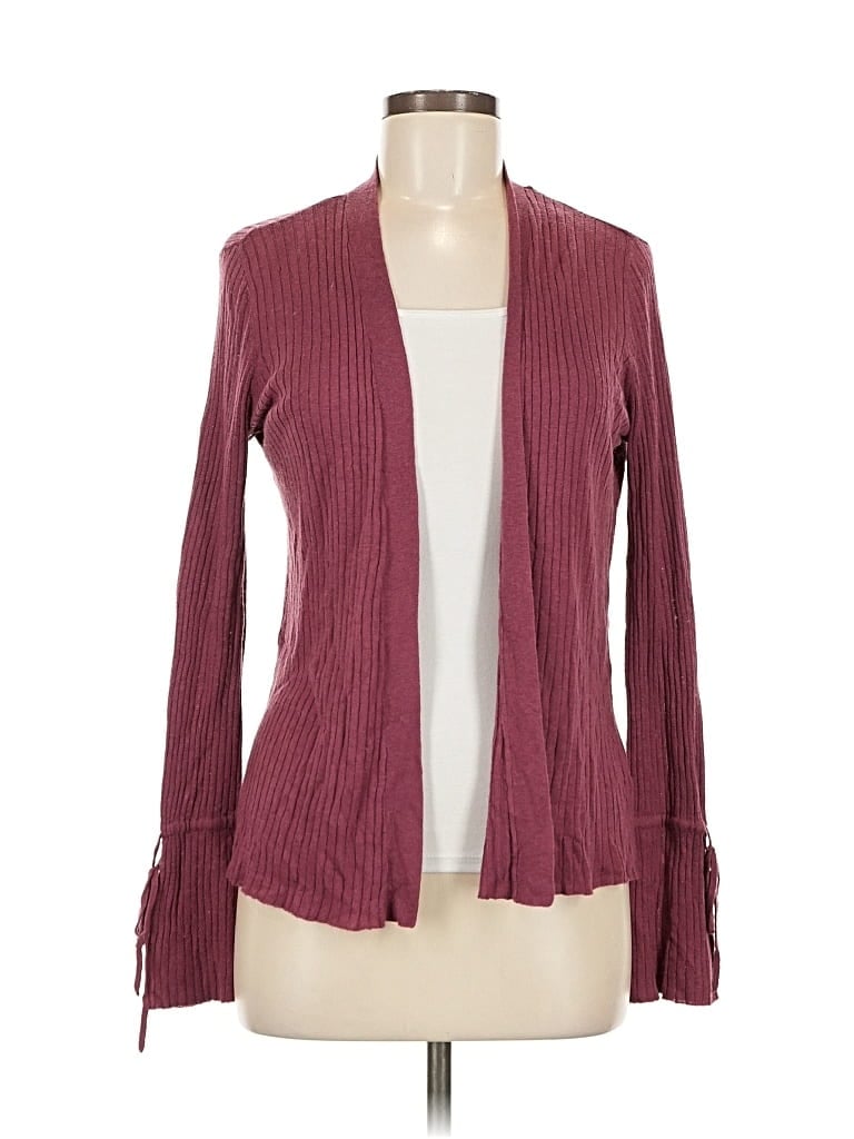 Pre-owned Lc Lauren Conrad Cardigan Sweater In Burgundy