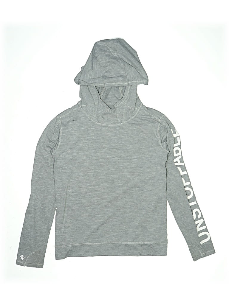 Pre-owned Athleta Girl Kids' Pullover Hoodie In Gray