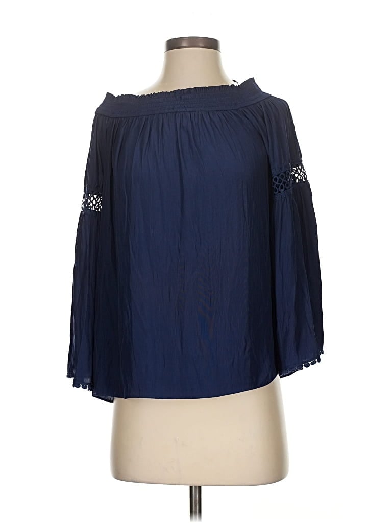 Pre-owned Ramy Brook 3/4 Sleeve Blouse In Blue