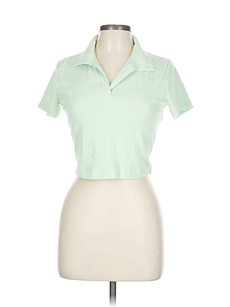 Pre-owned Uniqlo Short Sleeve Polo Shirt In Green