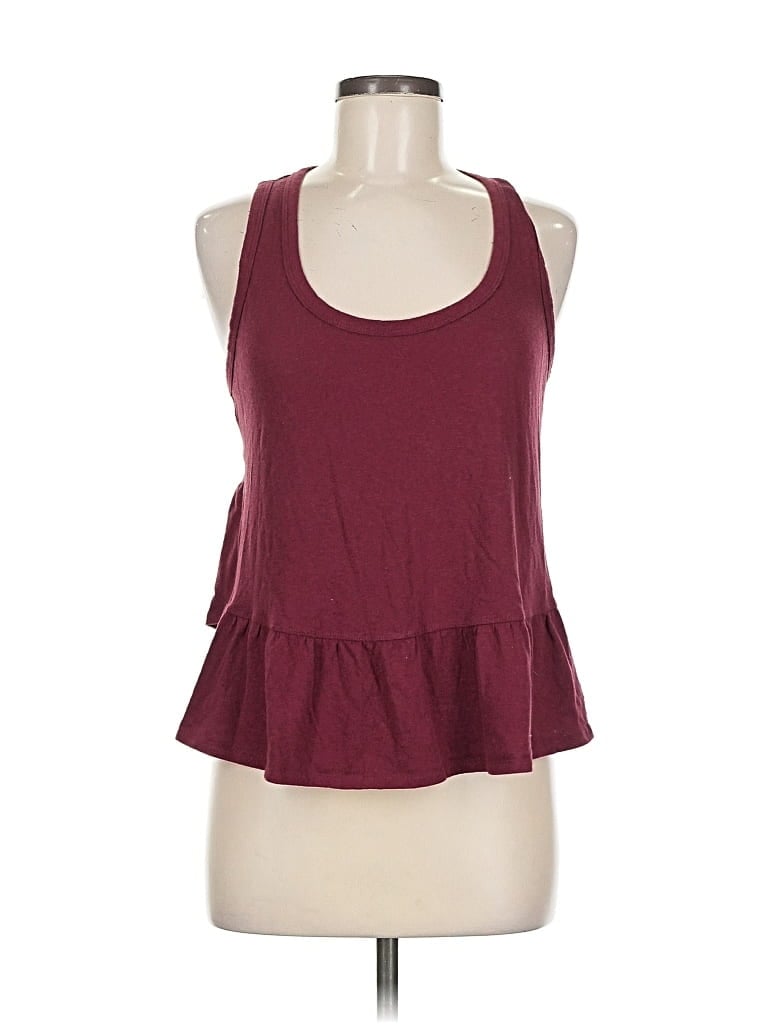 Pre-owned Abercrombie & Fitch Tank Top Burgundy Halter Neckline Tops