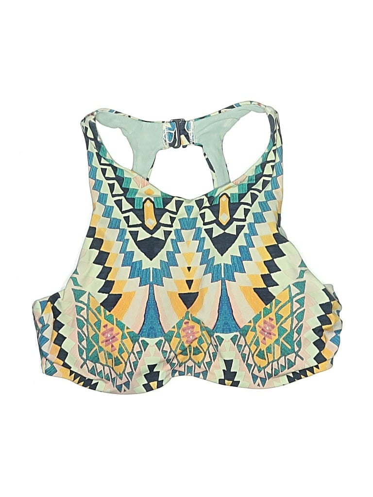 Pre-owned Athleta Swimsuit Top Teal Swimwear In Blue