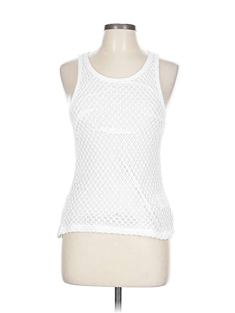 Pre-owned Alexander Wang T Sleeveless Top White Solid Pattern Scoop Neck Tops