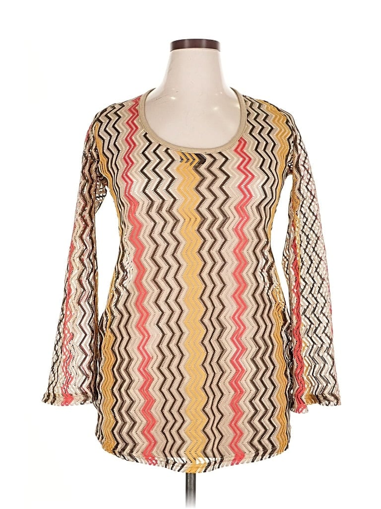 Pre-owned Vici Long Sleeve Blouse In Yellow