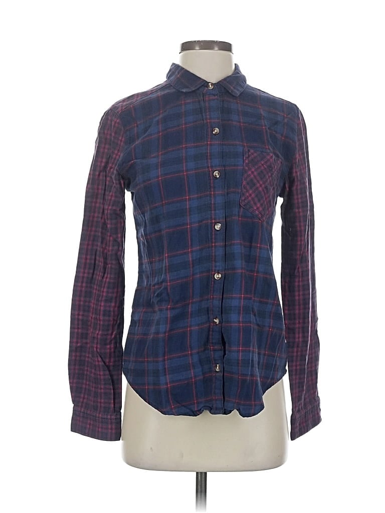 Pre-owned Bdg Long Sleeve Button Down Shirt In Blue