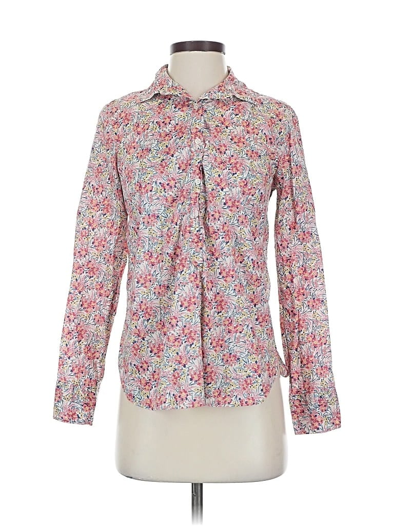 Pre-owned Liberty Art Fabrics For J.crew Long Sleeve Blouse In Pink