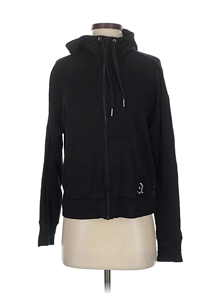 Calme Zip Up Hoodie In Black
