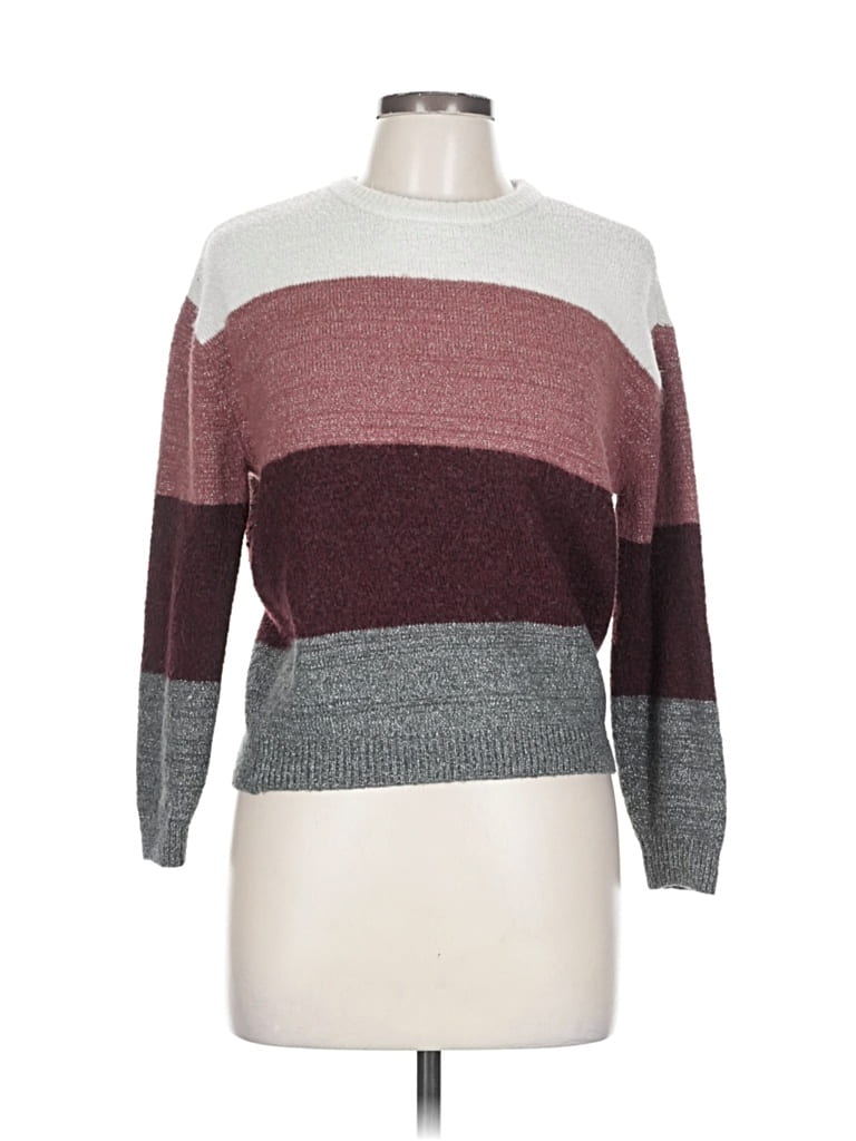 Pre-owned H&m Pullover Sweater In Burgundy