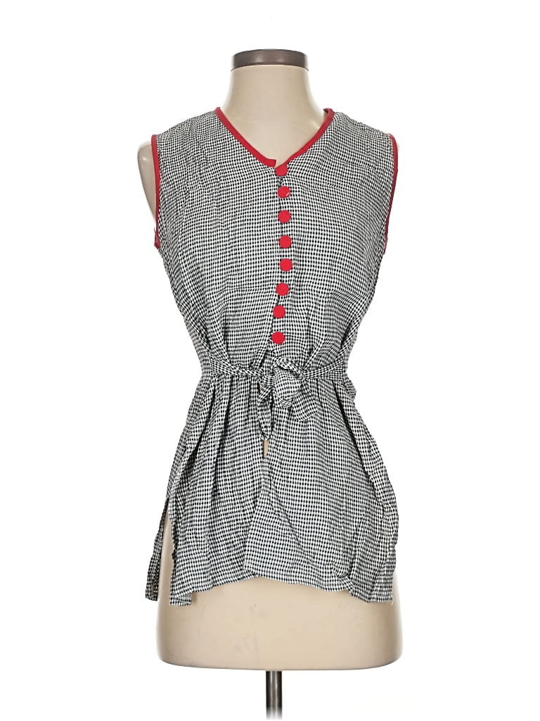 Pre-owned Assorted Brands Sleeveless Blouse In Gray