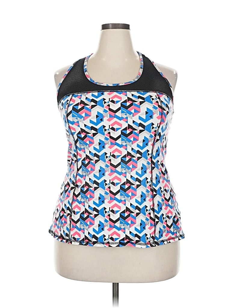 Pre-owned Livi Active Tank Top Blue Halter Neckline Tops