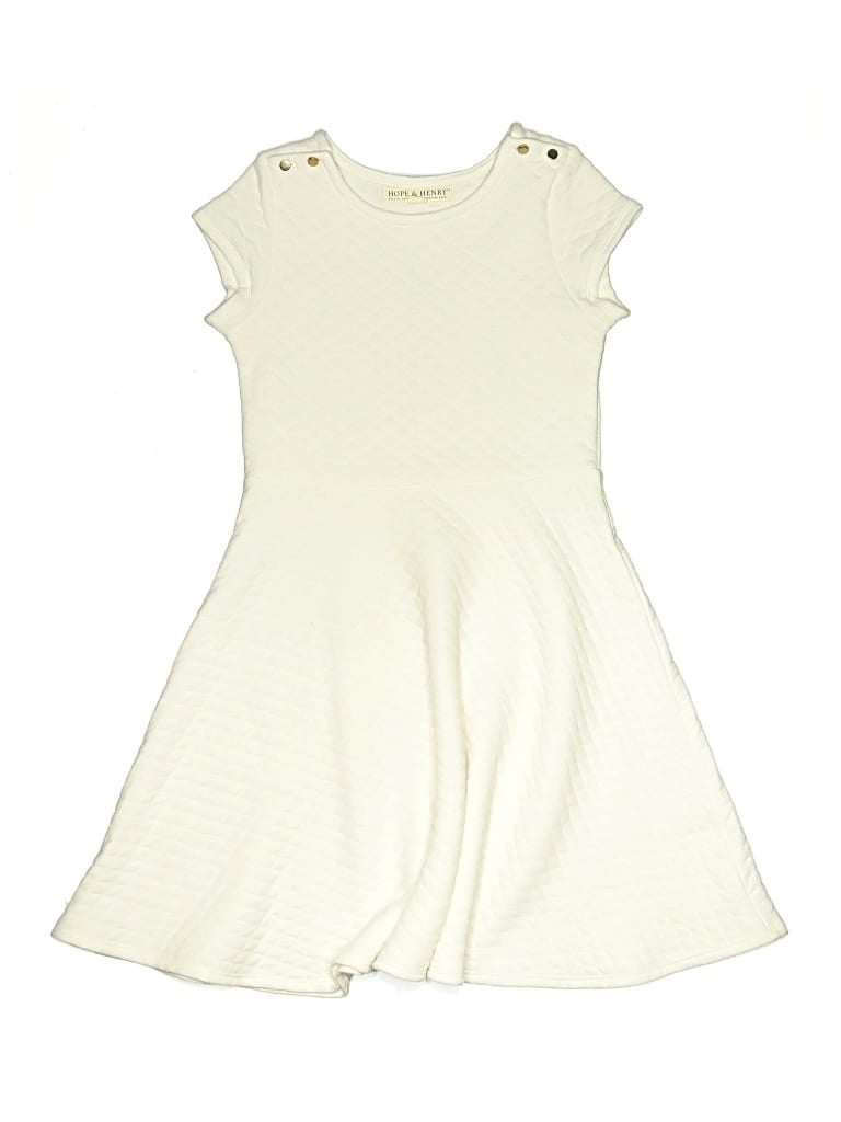 Pre-owned Hope & Henry Kids' Dress In White