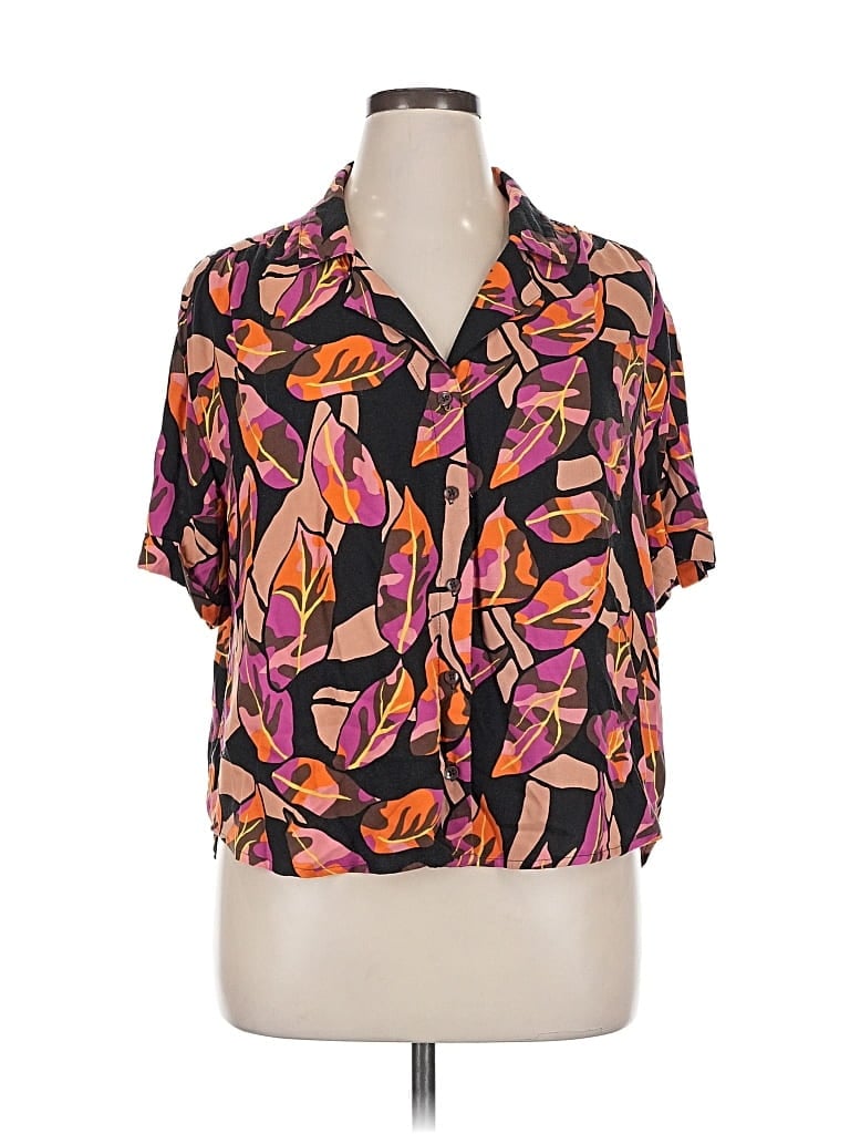 Pre-owned Jane And Delancey Short Sleeve Blouse In Orange