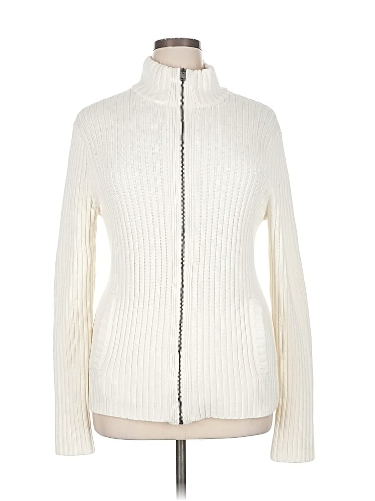 Pre-owned Express Cardigan Sweater In White