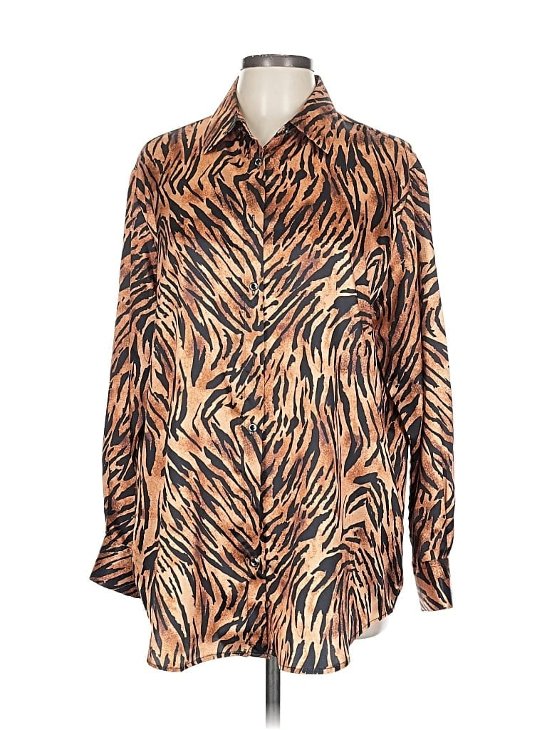 Pre-owned Assorted Brands Long Sleeve Blouse In Orange