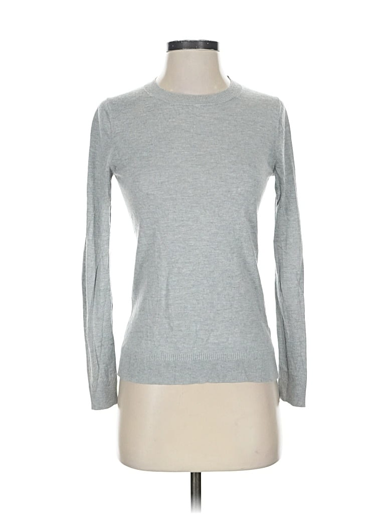 Pre-owned Banana Republic Silk Pullover Sweater In Silver