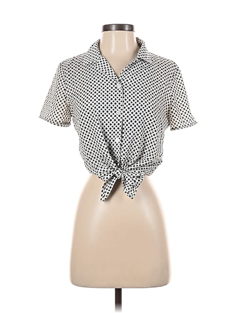 Pre-owned Michael Michael Kors Short Sleeve Blouse In White