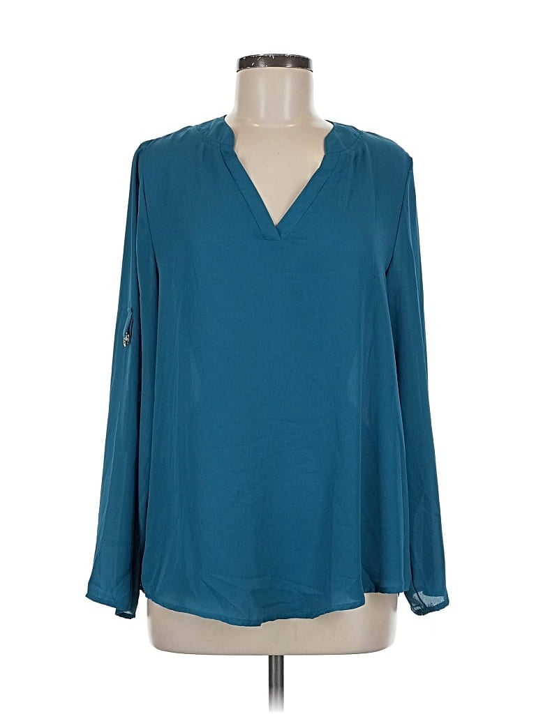 Pre-owned Unbranded Long Sleeve Blouse In Blue