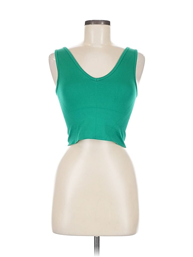 Pre-owned Ypb Tank Top Green Strapless Neckline Tops