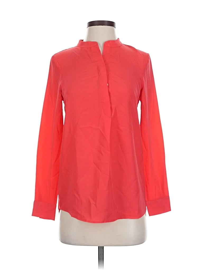 Pre-owned J.crew Factory Store Long Sleeve Blouse In Orange